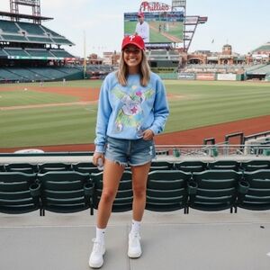 Philadelphia Phillies Phanatic Crewneck Sweatshirt Powder Blue Large NEW